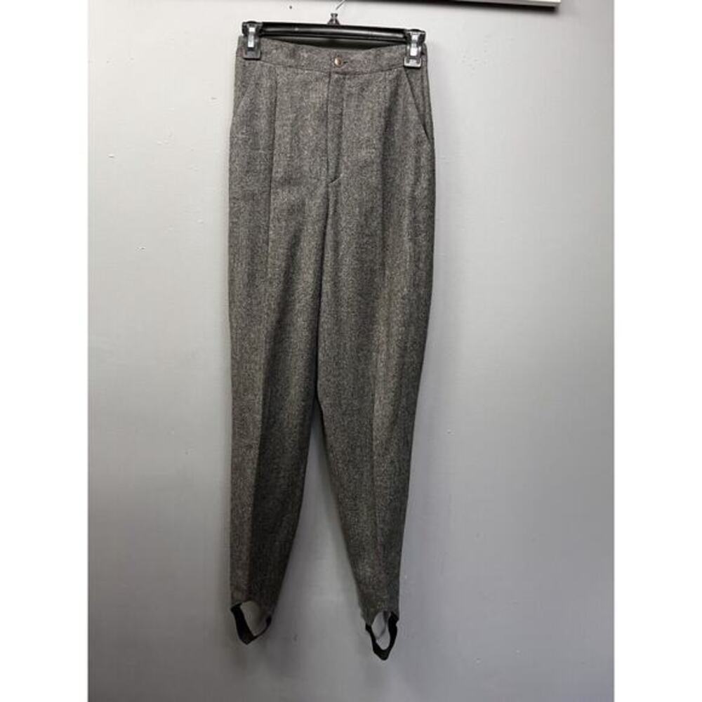 Neiman Marcus Finity Stirrup pants Womens 6 (2) Vintage Gray Wool Pleated Pocket